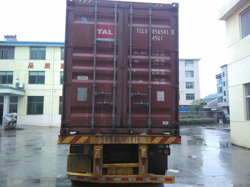 loading the container at the factory