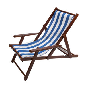 beach chair walnut color - blue