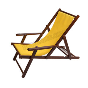 beach chair walnut color - yellow